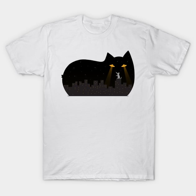 Cat Abduction T-Shirt by GODZILLARGE